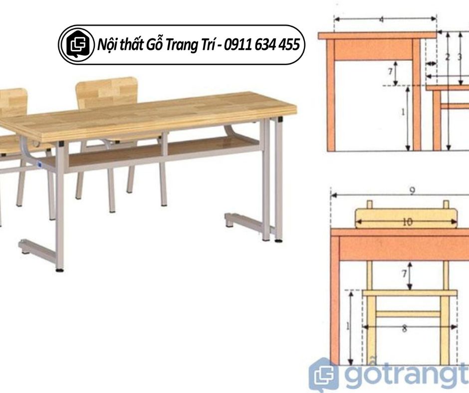 Cách đo kích thước bàn học sinh tiêu chuẩn