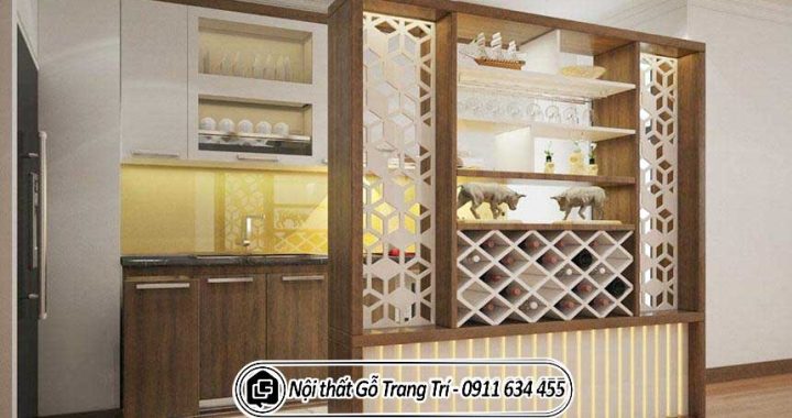 Vách ngăn tủ rượu đẹp: Tối ưu không gian sống một cách tinh tế